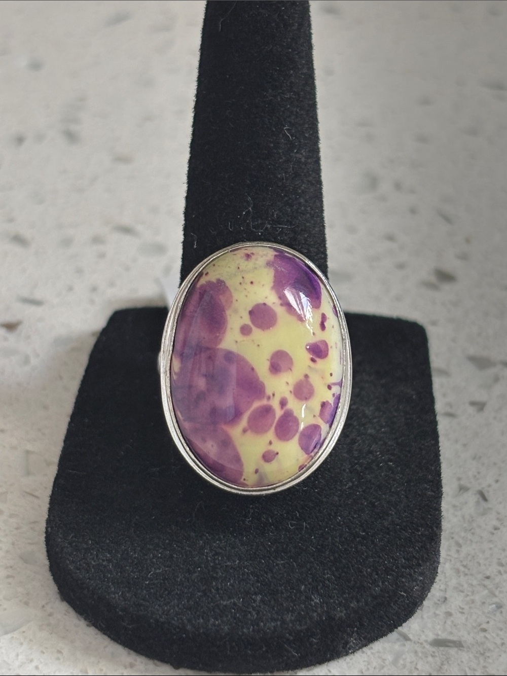 Mosaic Jasper Gemstone Ethnic Ring Size-8.75